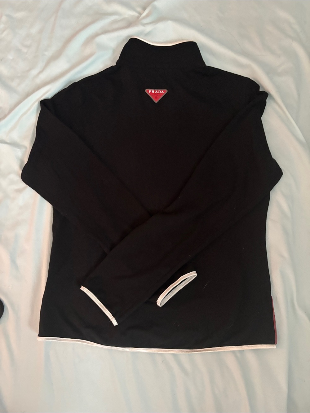 Prada Black Zip Front Jacket Size Large Like New